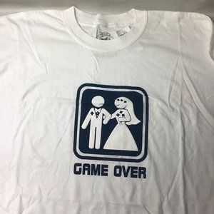 "Game Over" Wedding Tee White 2XL